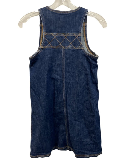 Pilcro Size XXS Dark Wash Cotton Denim Contrast Stitching Button Up Mini Dress Dark Wash / XXS