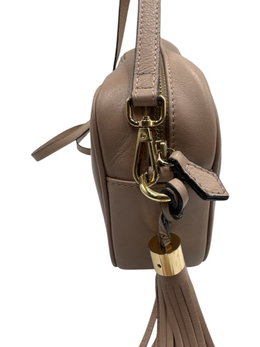 Mario Valentino Spa Blush Pink Leather Gold Tone Hardware Zip Top Crossbody Bag Blush Pink / S