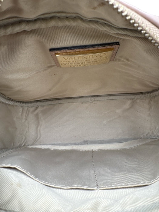 Mario Valentino Spa Blush Pink Leather Gold Tone Hardware Zip Top Crossbody Bag Blush Pink / S