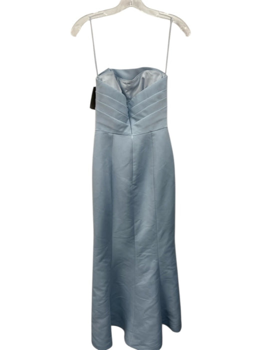 Amsale Size 0 Light Blue Polyester Sleeveless Maxi pleats Gown Light Blue / 0