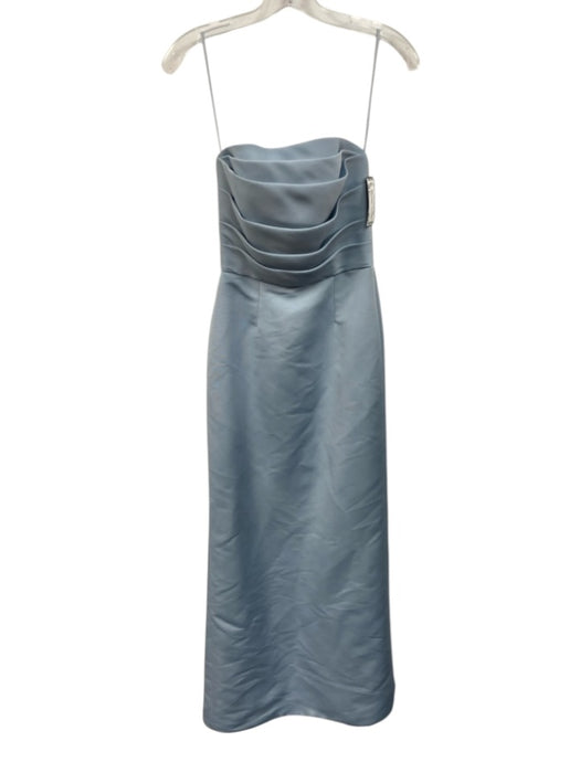 Amsale Size 0 Light Blue Polyester Sleeveless Maxi pleats Gown Light Blue / 0