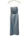 Amsale Size 0 Light Blue Polyester Sleeveless Maxi pleats Gown Light Blue / 0