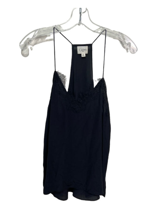 Cami NYC Size S Black Silk Lace Sleeveless Semi Sheer Top Black / S