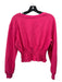 Maeve Size XS Hot pink Cotton Blend Round Neck Crinkled Elastic Hem Top Hot pink / XS