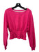 Maeve Size XS Hot pink Cotton Blend Round Neck Crinkled Elastic Hem Top Hot pink / XS