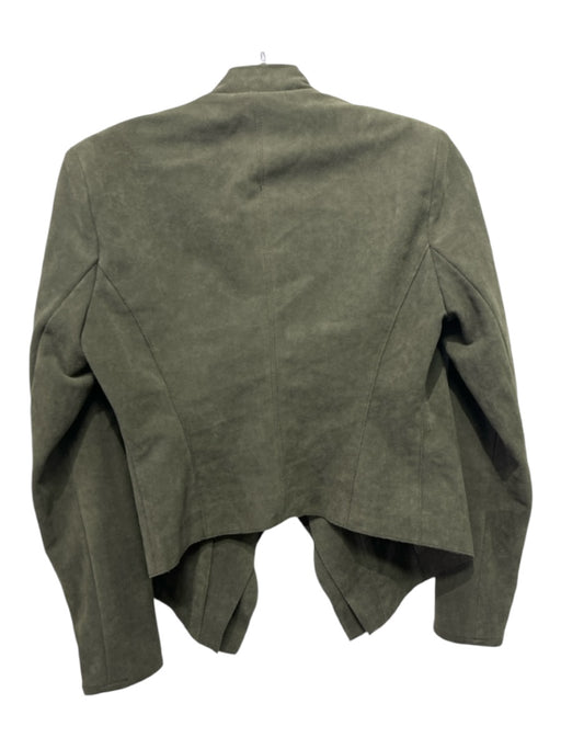 BlankNYC Size XS Olive Green Polyester Faux Suede Draped Front Jacket Olive Green / XS