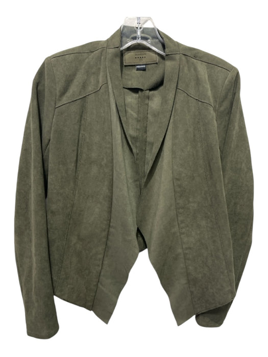 BlankNYC Size XS Olive Green Polyester Faux Suede Draped Front Jacket Olive Green / XS