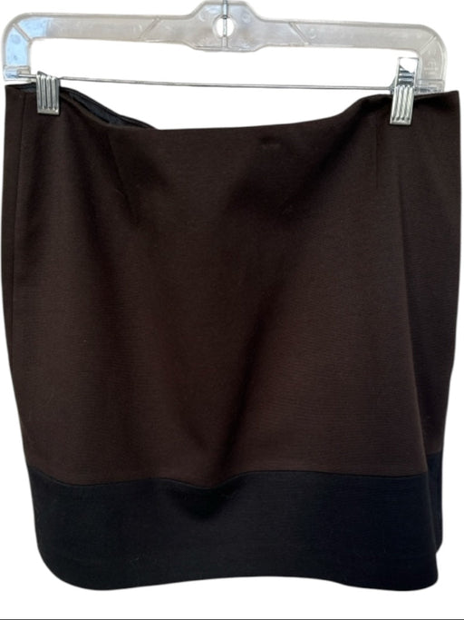 Tahari Size 12 Chocolate Brown Polyester Blend Side Zip Mini Skirt Chocolate Brown / 12
