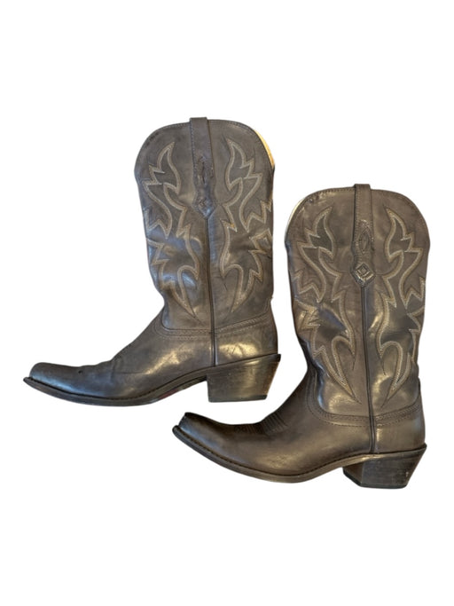 Nocona Boots Shoe Size 7.5 Chocolate Brown Leather Stitching Cowboy Boots Chocolate Brown / 7.5