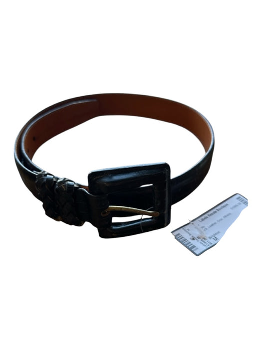 Brighton Black Leather Croc Belts Black / M