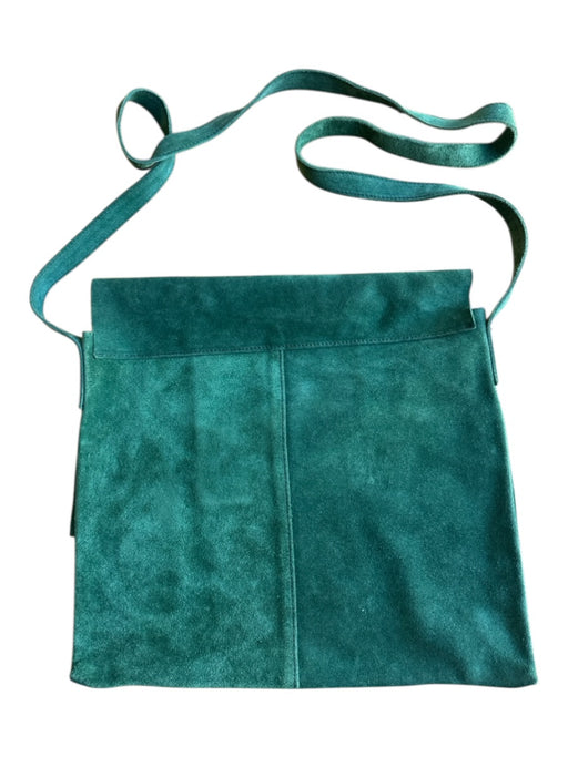 Pulicati Dark Green Suede Front Flap Crossbody Bag Dark Green / M