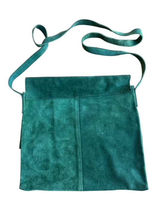 Pulicati Dark Green Suede Front Flap Crossbody Bag Dark Green / M