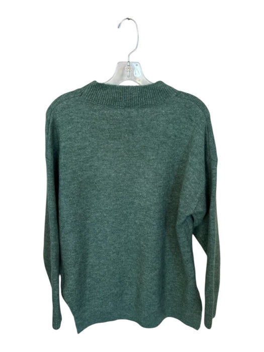 &merci Size S Green Wool Blend Long Sleeve Mock Neck Knit Sweater Green / S
