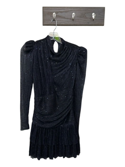 Sabina Musayev Size XS Midnight Polyester Long Sleeve Acordian Pleated Dress Midnight / XS