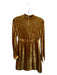 A.L.C. Size 0 Mustard Velvet Mock Neck Long Sleeve Back Zip Dress Mustard / 0