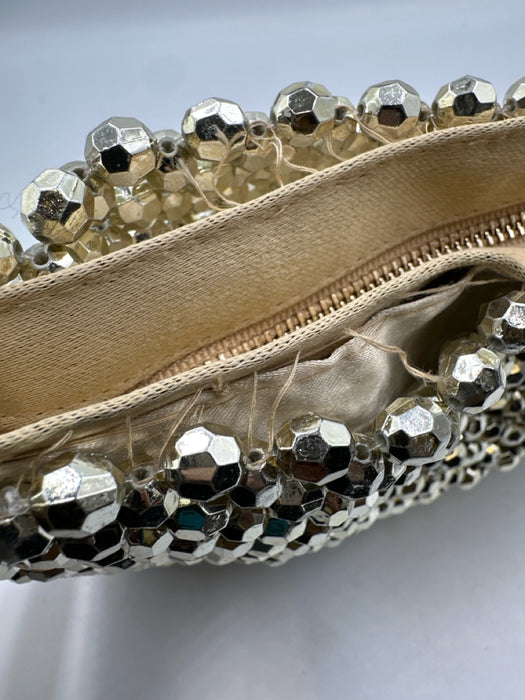 Loeffler Randall Champagne Gold Beaded Jeweled Shoulder Bag Bag