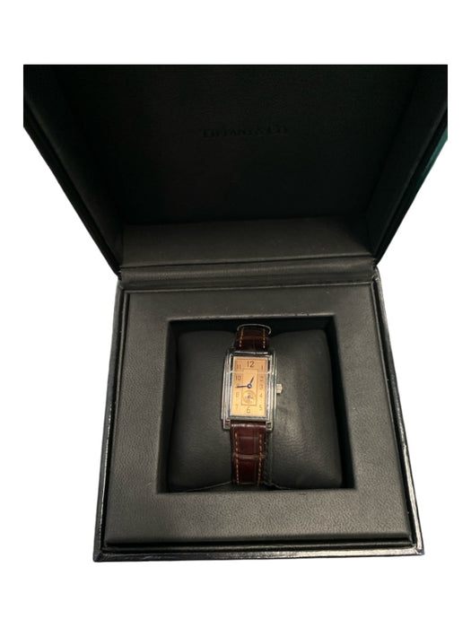 Tiffany & Co Copper Leather Rectangle Alligator Watches Copper