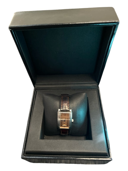 Tiffany & Co Copper Leather Rectangle Alligator Watches Copper