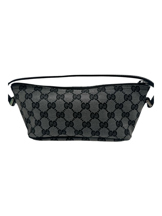 Gucci Gray & Black Canvas Monogram Mini Zip closure Bag Gray & Black / XS