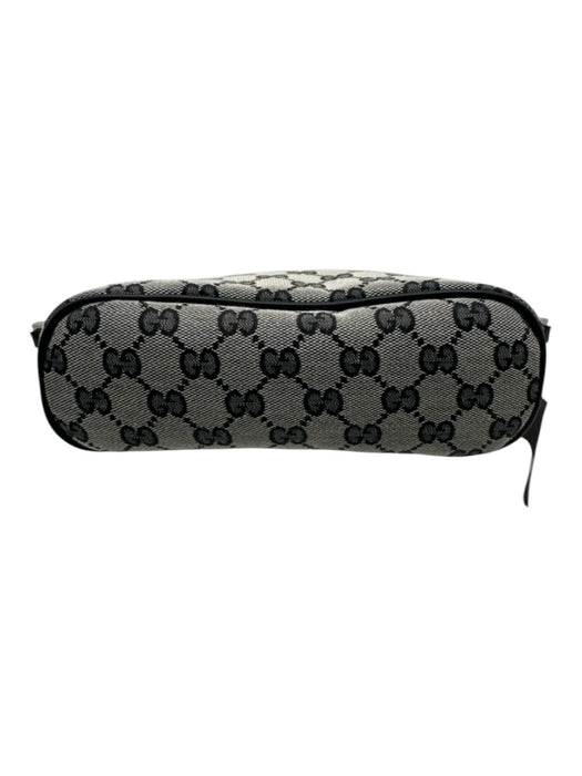 Gucci Gray & Black Canvas Monogram Mini Zip closure Bag Gray & Black / XS