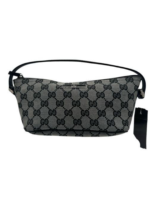 Gucci Gray & Black Canvas Monogram Mini Zip closure Bag Gray & Black / XS