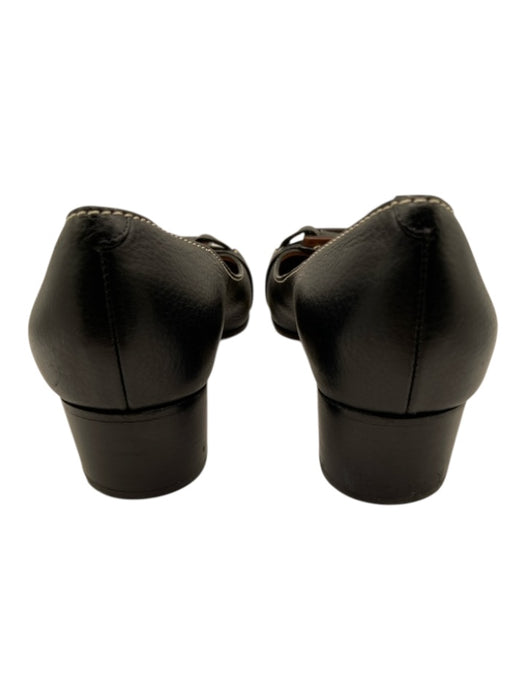 Chloe Shoe Size 40 Black & Brown Leather Block Heel Buckle Square Toe Pumps Black & Brown / 40