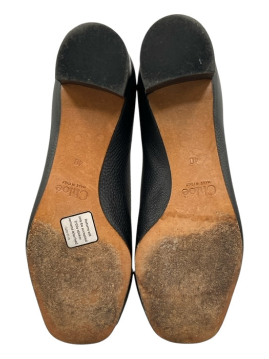 Chloe Shoe Size 40 Black & Brown Leather Block Heel Buckle Square Toe Pumps Black & Brown / 40