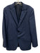 Hickey Freeman Blue Wool Blend Plaid 2 Button Men's Blazer Blue / 38R