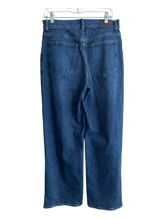 Madewell Size 28 Dark Wash Cotton High Rise 5 Pocket Belt loops Wide Leg Jeans Dark Wash / 28