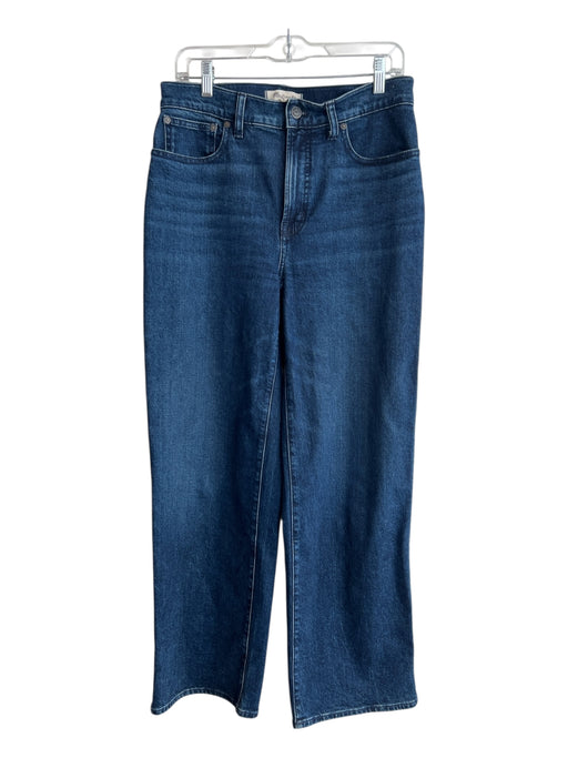 Madewell Size 28 Dark Wash Cotton High Rise 5 Pocket Belt loops Wide Leg Jeans Dark Wash / 28