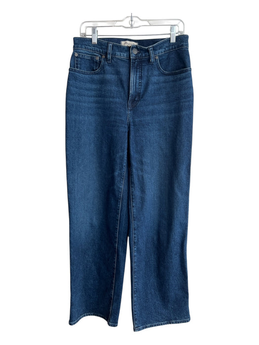 Madewell Size 28 Dark Wash Cotton High Rise 5 Pocket Belt loops Wide Leg Jeans Dark Wash / 28