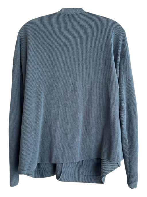Eileen Fisher Size M Dark Teal Linen & Cotton Deep V Neck Long Sleeve Sweater Dark Teal / M