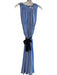 avara Size L Blue Rayon & Polyester Sleeveless Waist Belt Lined Key Hole Dress Blue / L