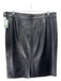 Urchin Size 12 Black Leather Side Zip Zip Pocket Midi Pleated Skirt Black / 12