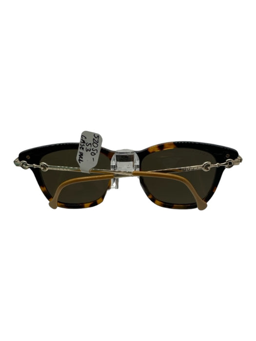 Gucci Brown & Tan Acetate & Metal Wayfarer Tortoise Shell Horsebit Sunglasses Brown & Tan