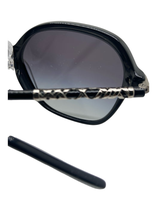 Burberry Black & Gunmetal Acetate Gunmetal Hardware Oversize Cut Outs Sunglasses Black & Gunmetal