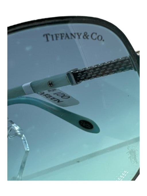 Tiffany & Co Black & Silver Metal Aviator Rhinestone Sunglasses Black & Silver