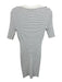 Frame Size M White & Navy Viscose Blend Striped Ribbed Knit Short Sleeve Dress White & Navy / M