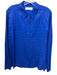 Equipment Femme Size M Blue & Black Viscose Geometric Long Sleeve Button Up Top Blue & Black / M