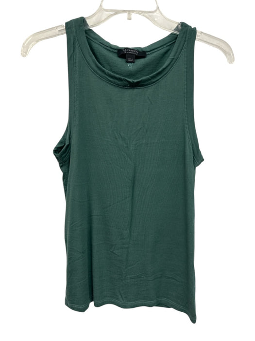 ALLSAINTS Size 8 Teal Green Lyocell & Elastane Sleeveless Rib Knit Tank Top Teal Green / 8