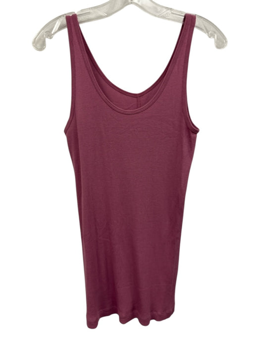 Vince Size L Mauve Pink Pima Cotton & Modal Sleeveless Rib Knit Scoop Neck Top Mauve Pink / L