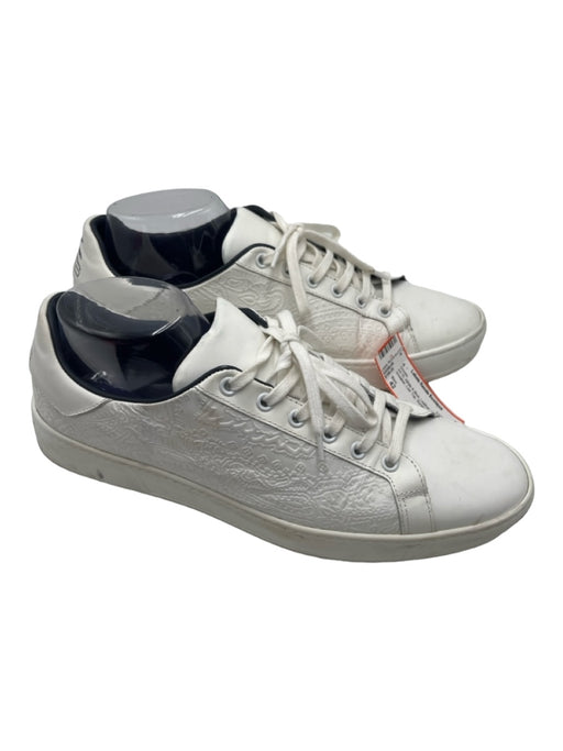 Etro Shoe Size 42 AS IS White & Blue Leather Solid Sneaker Men's Shoes 42