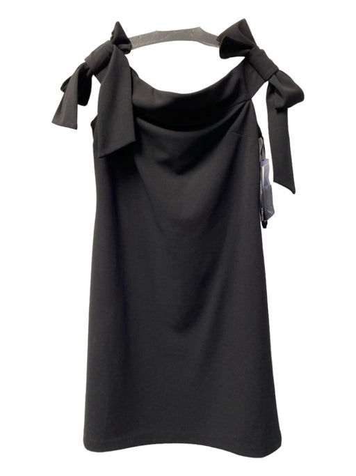 Donna Morgan Size 12 Black Polyester Blend Off Shoulder Removable Strap Dress Black / 12