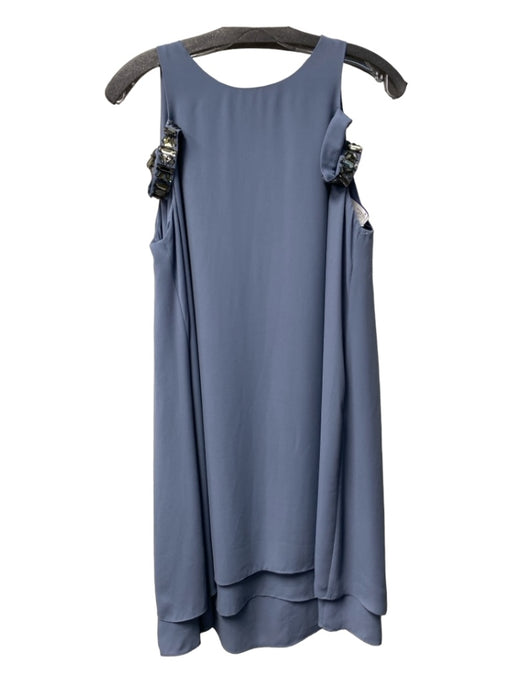 BCBG Maxazria Size M Blue Polyester Round Neck Shoulder Strap Jeweled Dress Blue / M