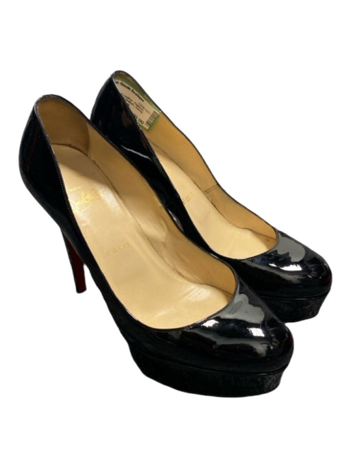 Christian Louboutin Shoe Size 38.5 Black Patent Leather Platform Heel Shoes Black / 38.5