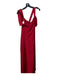 Roland Mouret Size 16 Red Silk Sleeveless Asymmetrical Textured Hi Lo Dress Red / 16