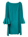 Chiara Boni Size 50 Teal Polyamide Blend Boat Neck Bell Sleeve Seam Detail Dress Teal / 50