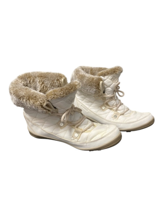 Columbia Shoe Size 8.5 White & Brown Ankle Faux Fur Lining Waterproof Boots White & Brown / 8.5