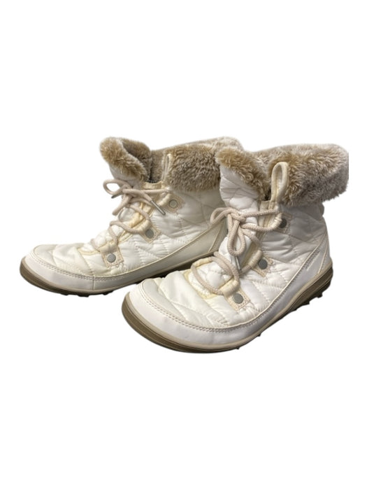 Columbia Shoe Size 8.5 White & Brown Ankle Faux Fur Lining Waterproof Boots White & Brown / 8.5