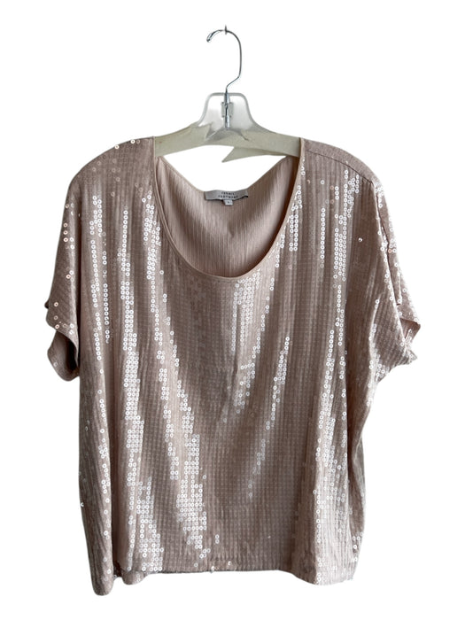 Robert Rodriguez Size L nude Rayon & Spandex Scoop Neck Short Sleeve Cropped Top nude / L